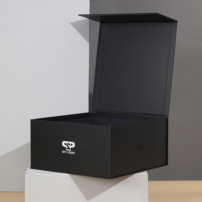 Premium Luxury Black Sliding Cover Rigid Cardboard Paper Packaging Clamshell Gift Box Set With Drawer